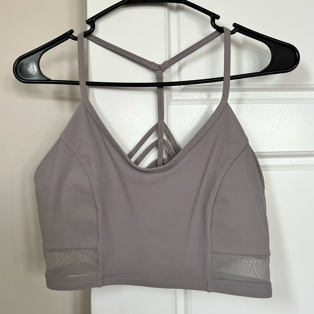 Lululemon Get Strappy Bra in Dark Chrome Size 8